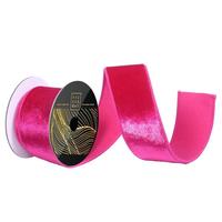 Vickerman 2.5" x 10Yd Fuchsia Luster Velvet Christmas Ribbon