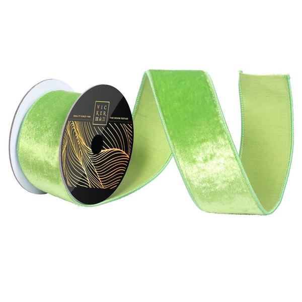 2.5" x 10Yd Lime Luster Velvet Christmas Ribbon