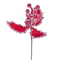 Vickerman 20" Red/White Holly Leaf Curly Spray (3 pack)