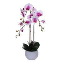 Vickerman 26" Purple/White Orchid Artificial Floral Arrangement