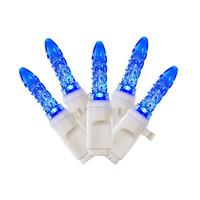 Vickerman 70 Light 9' White Wire Blue Twinkle M5 Icicle LED String Light Set 