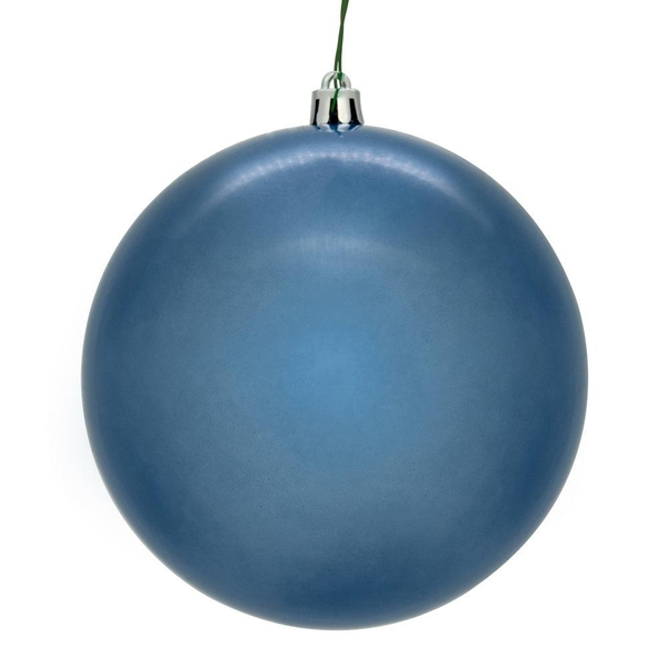 6" Denim Blue Pearl Ball Christmas Tree Ornament (4 pack)