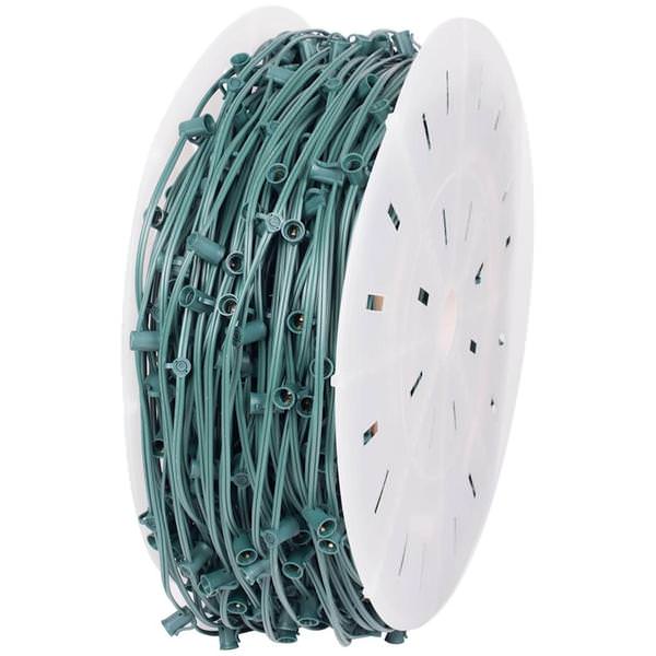 1,000 Light Green Wire Empty C9 String with 12" Spacing