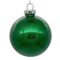 View 4.75" Green Glitter Ball Ornament (4 pack)