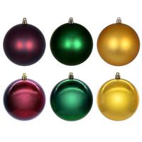 Vickerman 3" Burgundy / Gold / Green Ornament Assortment (12 Pack)