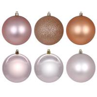 Vickerman 3" Rose Gold / Oat Ball Ornament Assortment (12 Pack)