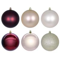 Vickerman 3" Rose Gold / Burgundy Ball Ornament Assortment (12 Pack)