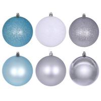 Vickerman 3" Silver / Baby Blue Ball Ornament Assortment (12 Pack)