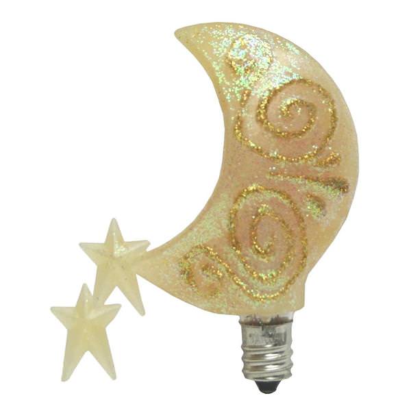 "Glitter Swirl Moonshower" Candelabra Screw Base