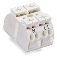 Wago 4-Conductor 2-Pole 12 AWG N-PE-L1 Splicing Connector