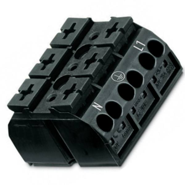 4-Conductor 3-Pole 12 AWG N-PE-L1 Splicing Connector
