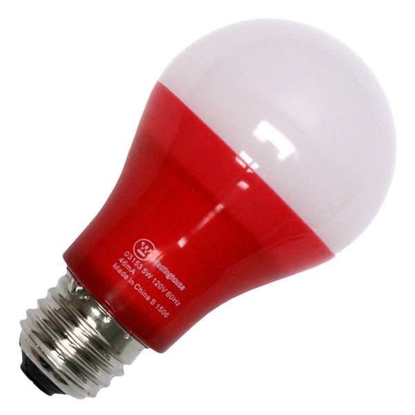 5 watt 120 volt A19 Medium Screw Base Red LED