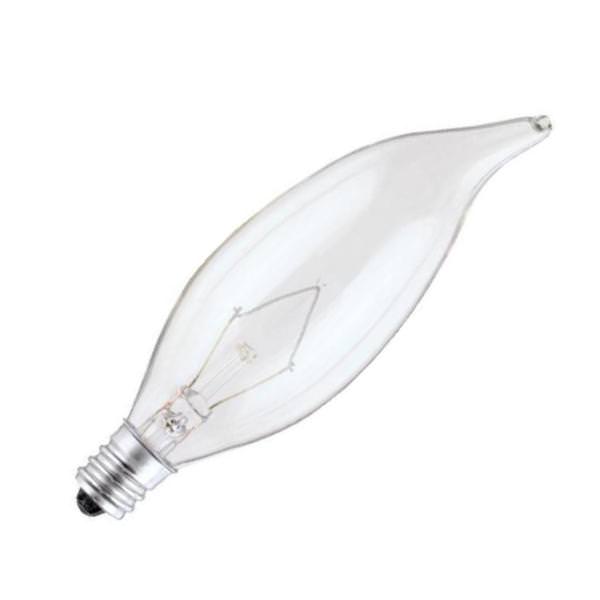 60 watt 120 volt CA10 Candelabra Screw Base Clear