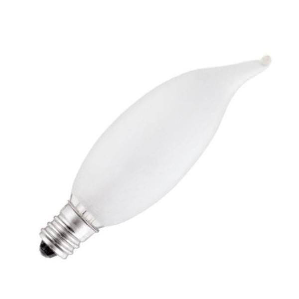 25  watt 120 volt CA8 Candelabra Screw 2700K Warm White Base Frosted