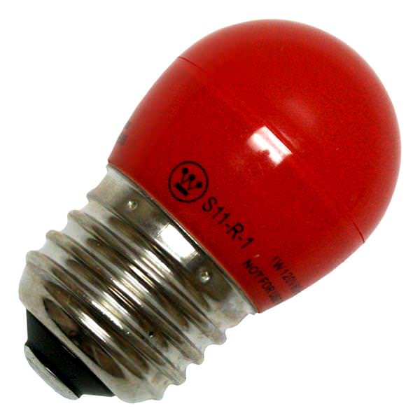 1 watt 120 volt S11 Medium Screw Base Red LED
