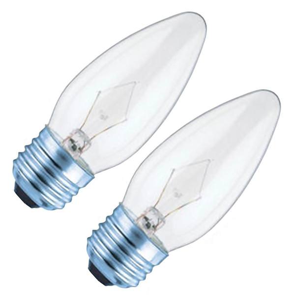 40 watt 120 volt B11 Medium Screw Base Clear (2 Pack)