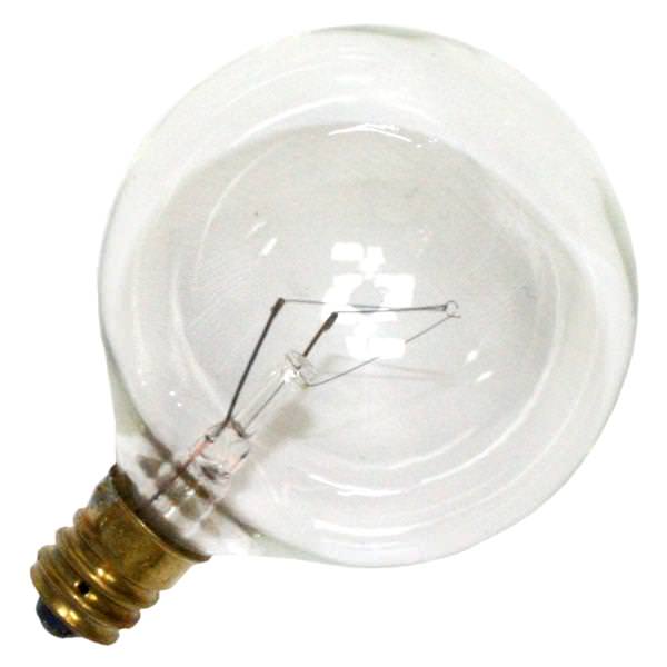 40 watt 130 volt G16.5 Candelabra Screw Base Clear