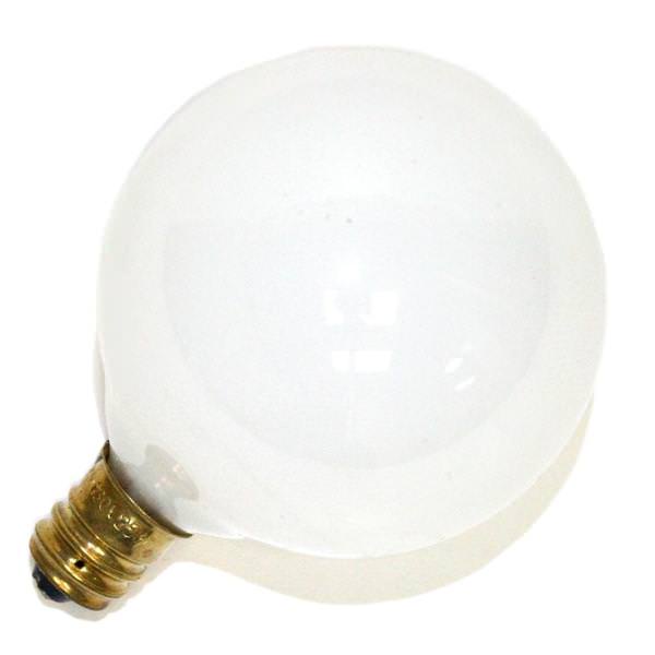 25 watt 130 volt G16.5 Candelabra Screw Base White 2700K White