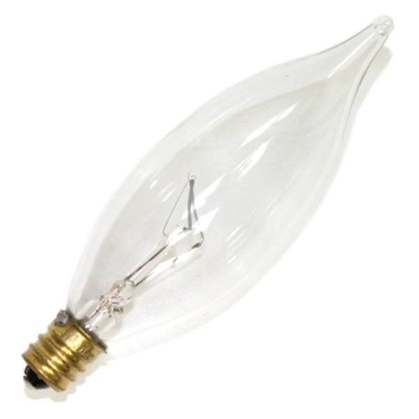 60 watt 130 volt CA10 Candelabra Screw Base Clear
