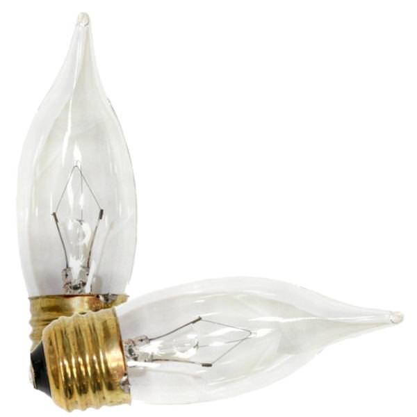 25 watt 120 volt CA10 Medium Screw Base Clear (2 pack)