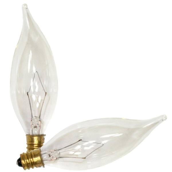 40 watt 120 volt CA9.5 Candelabra Screw Base Clear (2 pack)