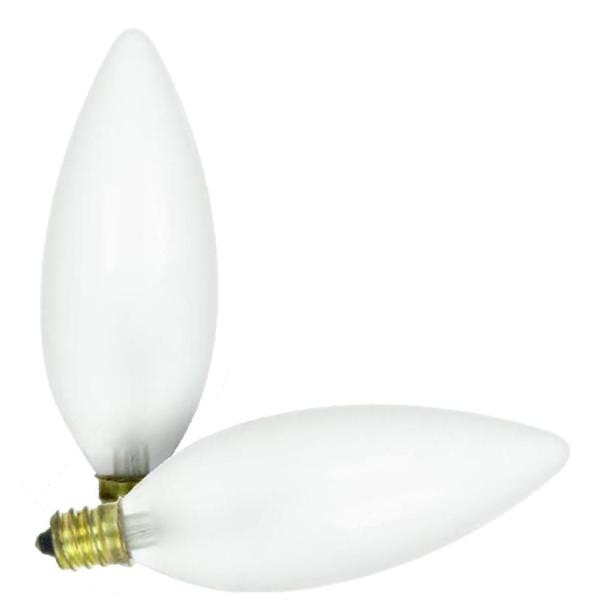 40 watt 120 volt B9.5 Candelabra Screw Base Frosted (2 pack)