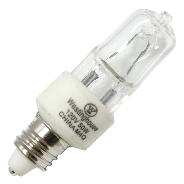 50 watt 120 volt T4 Miniature Candelabra Screw Base 2700K Warm White
