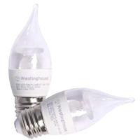 Westinghouse 5 watt 120 volt C11 Medium Screw Base 2700K Warm White Clear Disc Filament LED (2 pack)