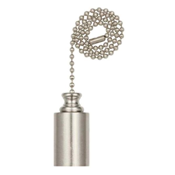 12" Brushed Nickel Beaded Chain with Cylinder