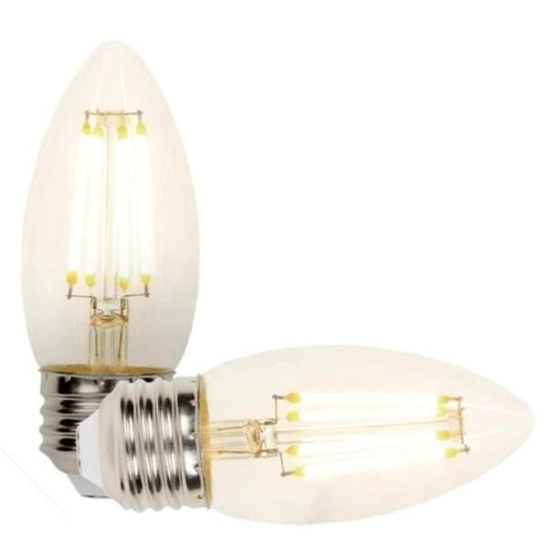 4.5 watt 120 volt B11 Medium Screw Base 2700K Warm White Dimmable LED Filament (2 pack)