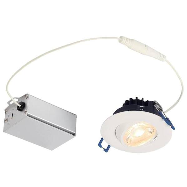 3" 7 watt 120 volt 2700K Warm White Dimmable LED Slim Round Gimbal Recessed Downlight with External Driver