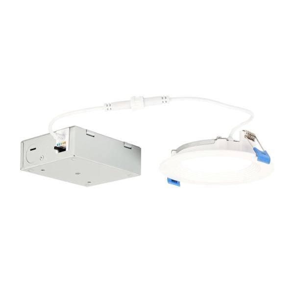 4" 10 watt 120 volt CCT Selectable Dimmable White LED Slim Round Recessed Downlight with External Driver