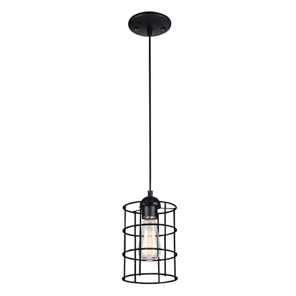 1 Light Oil Rubbed Bronze with Metal Cage Shade Light Fixture