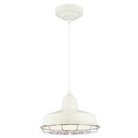 View 1 Light Matte White Chrome Cage Adjustable LED Pendant Light Fixture