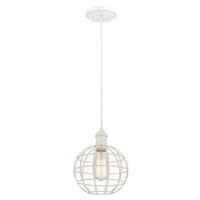 Westinghouse 1 Light White Globe Cage Shade Adjustable Mini Pendant Light Fixture