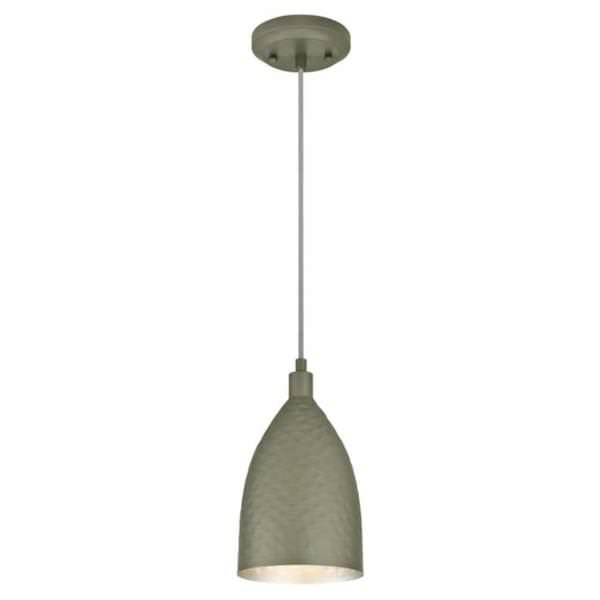 1 Light Hammered Matte Grey Shade Mini Pendant Light Fixture