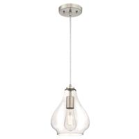 Westinghouse 1 Light Brushed Nickel Clear Glass Shade Mini Pendant Adjustable Light Fixture