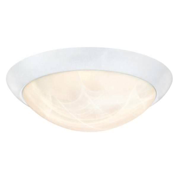 11" 15 watt 3000K White Alabaster Glass Shade Dimmable LED Flush Mount