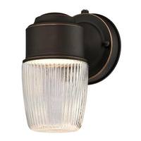 Westinghouse 1 Light 6 watt Oil Rubbed Bronze Clear Ribbed Glass Shade 3000K Non-Dimmable LED with Sensor