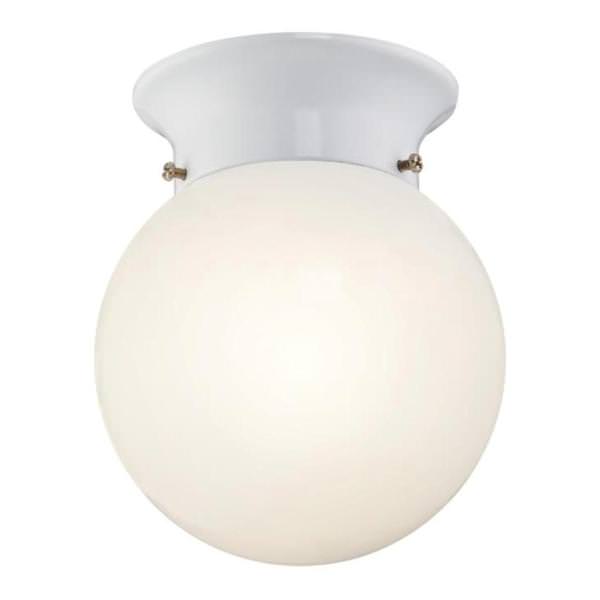 6" 8 watt 3000K White Opal Glass Globe Dimmable LED Flush Mount