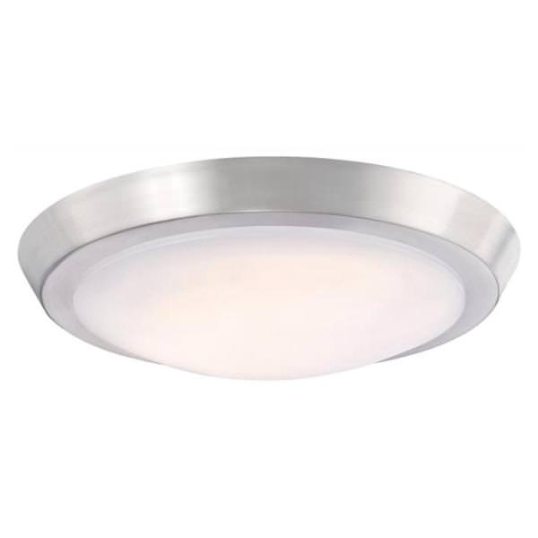 11" 20 watt Brushed Nickel Frosted Acrylic Shade Dimmable LED Flush Mount