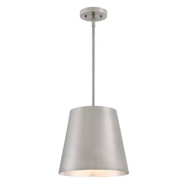 1 Light Brushed Nickel Finish Pendant Light Fixture