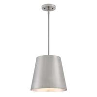 View 1 Light Brushed Nickel Finish Pendant Light Fixture