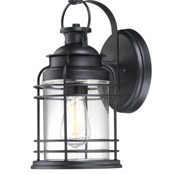 1 Light Textured Black Finish Wall Lantern Fixture