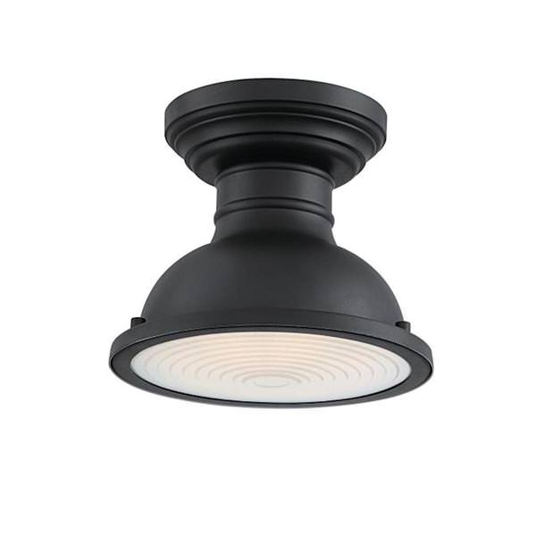 1 Light 9" Black Semi-Flush Fixture