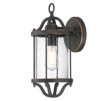 Westinghouse 1 Light Oil Rubbed Bronze Clear Seeded Glass Outdoor Wall Fixture