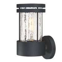 Westinghouse 1 Light Textured Black with Crackle Glass Outdoor Wall Fixture