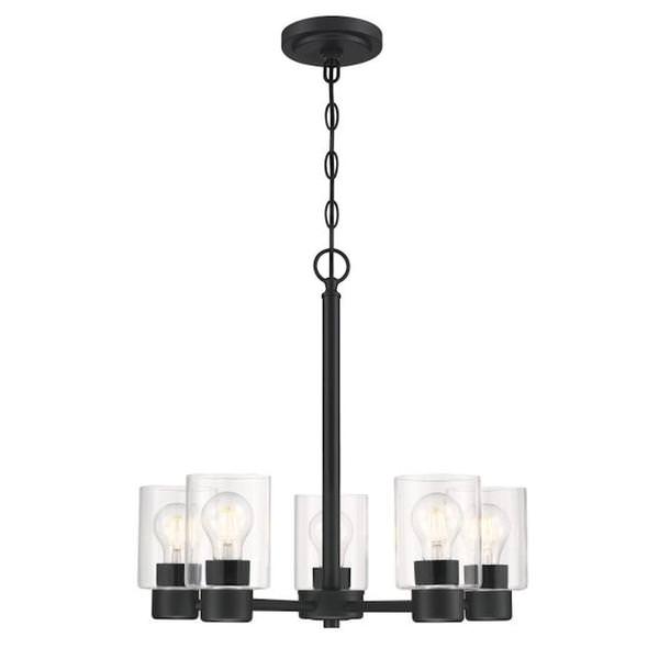 5 Light Matte Black Chandelier Light Fixture