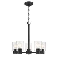 View 5 Light Matte Black Chandelier Light Fixture