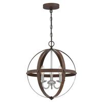 Westinghouse 3 Light Walnut Finish with Brushed Nickel Accents Chandelier Light Fixture